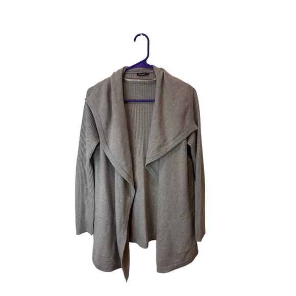 J. McLaughlin Sz S Cashmere Draped Cardigan Sweater Beige Light Brown Nice! - Picture 1 of 6